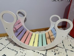 2-in-1 Rocking Horse Arch for Kids Montessori Climbing Toys w/ Rocker