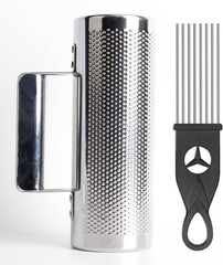 Metal Guiro Stainless Steel Hand Percussion Musical Instruments with Scraper 8″