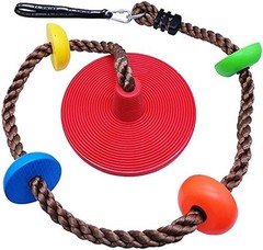 Tree Climbing Rope and Kids Disc Swing Seat Set Outdoor Backyard Playground