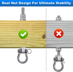 4Pcs Heavy Duty Swing Hangers with Bearings Swing Hooks for Wood & Metal Beams S