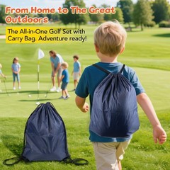 Toddler Golf Set with Bag, 3-8 Kids Set with Automatic Ball Return, Mat, LED…