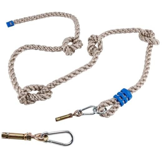 Climbing Rope for Kids, 8.2 FT Long with 4 Knotted Steps, Playground Grey
