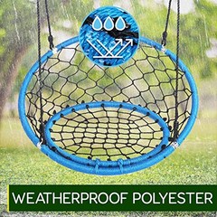 Hanging Netted Seat Swing – 35.5″ Inch Kids Indoor Outdoor Yard Round Circle
