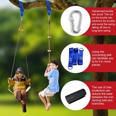 Tree Swing Climbing Rope 2 Pack Multicolor with Platforms Red Medium, Khaki
