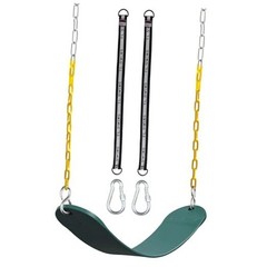 Outdoor Swings Seats with 66″ Rust-Resistant Heavy Duty Chain, Twin Green