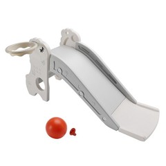 🚀3In1 Kid Folding Slide W/ Climber,Basketball Hoop,Freestanding Slide Toy White