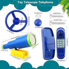 Playground Accessories Swingset Steering Wheel Plastic Telescope Telephone Sw…