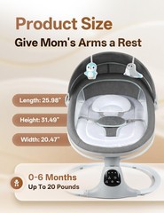Electric Baby Swing for Infants to Toddler, Portable Swing Baby Rocker with 5…
