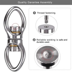 Dolibest Swing Swivel with 2 Bearing,Safest Rotational Silver Closed ( 1pack)