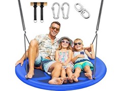 Everyfun 43″ Saucer Tree Swing for Kids Adult, Blue