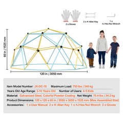 Uimoso Climbing Dome 10FT Geometric Dome Climber Jungle Gym for Kids 3-10 Years
