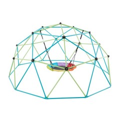 Uimoso 10FT Geometric Climbing Dome with Saucer Swing, Supports 1000LBS