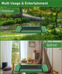 60″ Retangular Tree Swing for Kids & Adults, Adjustable Platform Swing with H…