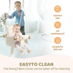 Hanging Chair Swing Seat with Heavy Duty Rope and Seat Belt for Toddlers Kids
