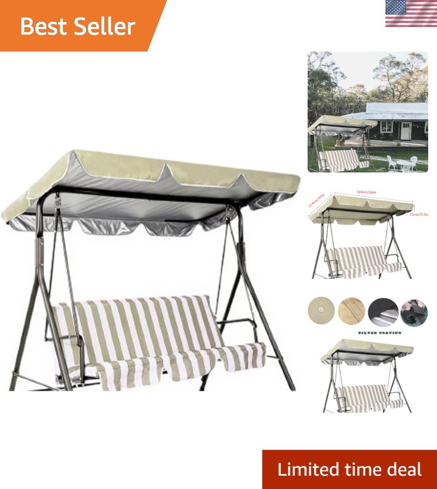 Multi-Size Outdoor Swing Canopy Replacement in Beige – Ideal for Summer Comfort