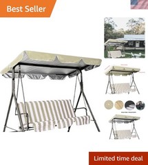 Multi-Size Outdoor Swing Canopy Replacement in Beige – Ideal for Summer Comfort