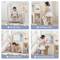 Kids Slide and Swing Set,12 in 1 Toddler Slide Climber Indoor Outdoor Playground