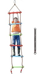 6.6FT Kids Climbing Rope Ladder w/ Strap for Swing Set Tree House Playground