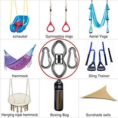 Silent Bearing Swing Swivel with 2 Carabiners – 360° Rotational Device for Tree