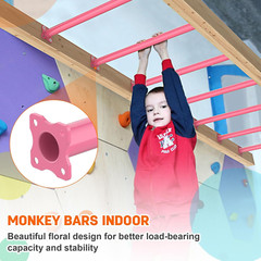 16.5″ Monkey Bars Kit – 12 Pink Metal Rungs for Kids’ Swing Set Playset