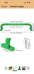 17.2 Inch Metal Playground Handles Green Set of 6 Outdoor Swing Sets Safety Han