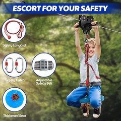 120FT Zip Lines For Backyard Up To 400lbs Outdoor Adventure Kit For Kids