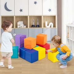 12 PCS Foam Building Blocks 5.5″ x 5.5″ Colorful Climbing Foam Soft Cubes