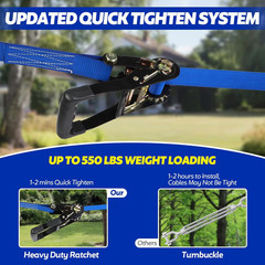 Zip Line Kit for Kids Adults: 60FT up to 400 Lbs – Updated Removable Design Trol
