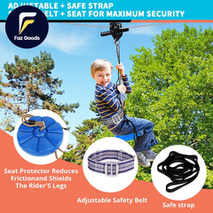 Zip Line Kit for Kids Adults 100FT / 120FT / 150FT / 200FT up to 380Lbs Quick