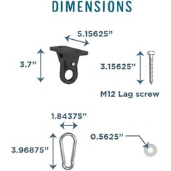 Porch Swing Kit Steel Hardware DIY Installation Swing Hangers Snaps Lag Screws