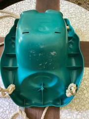 Vintage Hedstrom High Back Baby & Toddler Swing – Blueish Green Teddy Bear