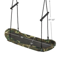 Saucer Tree Swing Surf Kids Outdoor Adjustable Oval Platform Swing Set w/ Handle