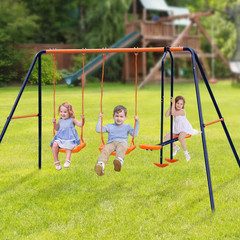 123 In. Metal 440 Lbs. Load Capacity Swing Stand with 2-Seats and 1-Swing Glider
