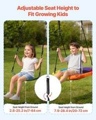 Heavy-Duty A-Frame Swing Set with Saucer & Belt Seats, 440lb Capacity