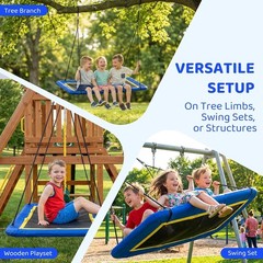 60” Rectangle Platform Tree Swing Kids & Adults Giant Flying Swing