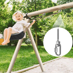 Heavy Duty 304 Stainless Steel Swing Hangers Set of 6, 180° Rotation Porch Swing