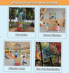 Climbing Rope Ladder for Kids with Saucer for Indoor or Outdoor (4-Tier)
