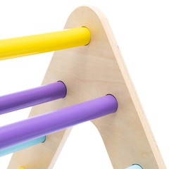 Kids Triangle Climber with Ramp 3-in-1 Indoor Toddler Climbing Ladder Slide Wood