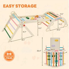 Toddler Climbing Toys and Play Structure Indoor,9-in-1Wooden Montessori Climbing
