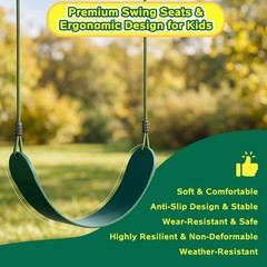 2 Pack Heavy Duty Swing Seats with 79″ Adjustable Rope, 330 lbs Capacity Swin…