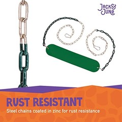 Jack & June Belt Playset Swing with 80” Chains Made for 5’ and 6’ Deck Green
