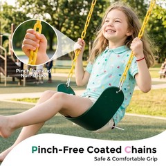 Toddler Swing Set, High Back Full Bucket Swing with Heavy Duty Swing Seat Com…