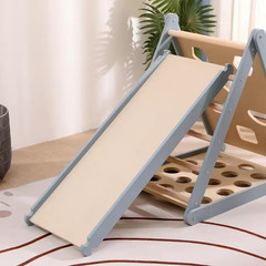 6-In-1 Pikler Climbing Set Foldable Blue Triangle and Slide Board Baby Toy-Fun a