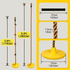 Tree Swing for Kids Swing Set Accessories Climbing Rope for Kids with Disc Se…