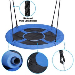 40″ Waterproof Saucer Tree Swing Set Outdoor Round Swing for Children Blue