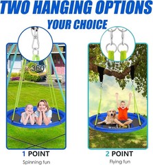 Heavy Duty 43″ Tree Swing – 600LB Capacity, Safety Certified, Outdoor Blue Disc