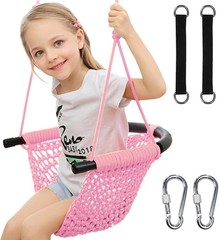 Tree Swing for Kids, Adjustable Toddler Rope Swing Seat with Snap Hooks and S…