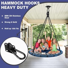 Feanron Hammock Hooks 4 Pack, Heavy Duty Hammock Hanging Kit, M8 Pad Eye Hang…