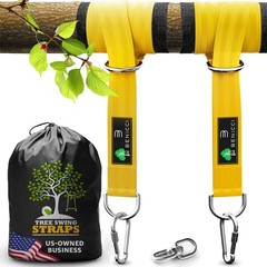 Durable Tree Swing Hanging Kit – 20ft Safety Straps, Alloy Carabiners Set of 2
