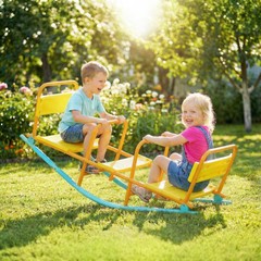 2 in 1 Teeter Totter Seesaw for Kids Age 3-8 for Indoor Outdoor